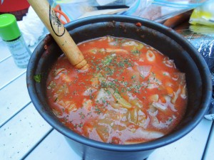 朝ご飯ももちろん山メシクッキングで!